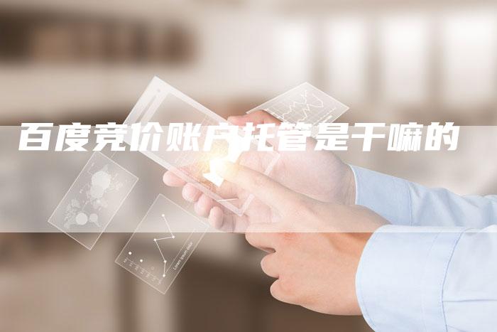 百度竞价账户托管是干嘛的