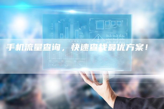 手机流量查询，快速查找最优方案！