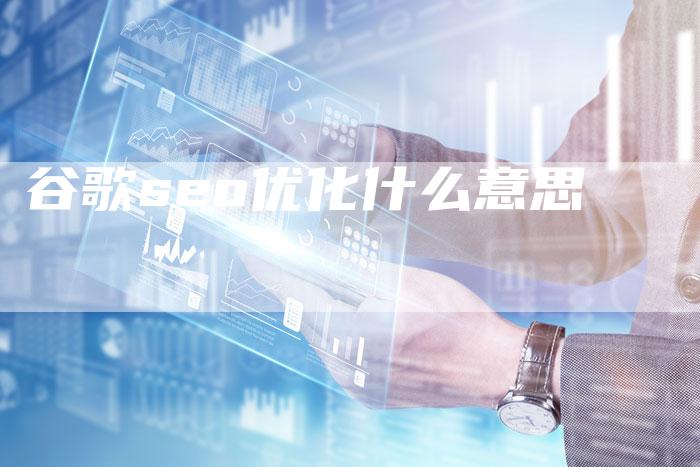 谷歌seo优化什么意思