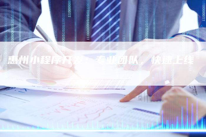 惠州小程序开发：专业团队，快速上线