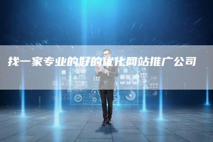 找一家专业的好的优化网站推广公司